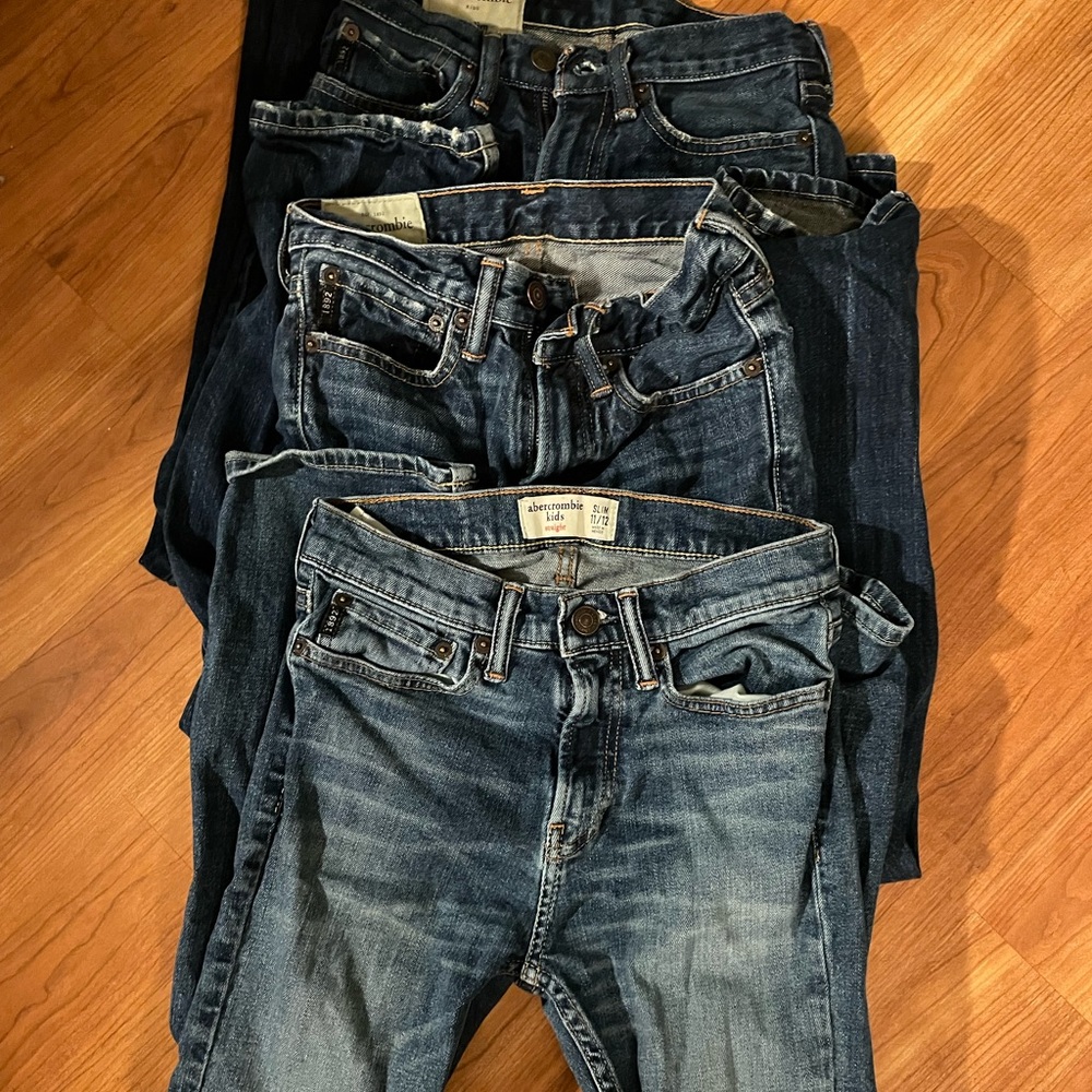 Lot of 3 Abercrombie Kids jeans size 11/12 slim